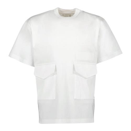 Sacai Vit Bomullsficka T-shirt White, Herr