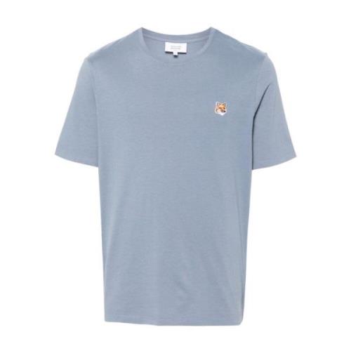 Maison Kitsuné Blå Jersey Fox Patch T-shirt Blue, Herr