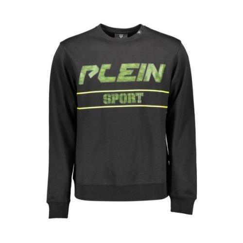 Plein Sport Långärmad Sweatshirt med Kontrastdetaljer Black, Herr