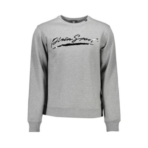 Plein Sport Sportigt Grått Logosweatshirt Gray, Herr