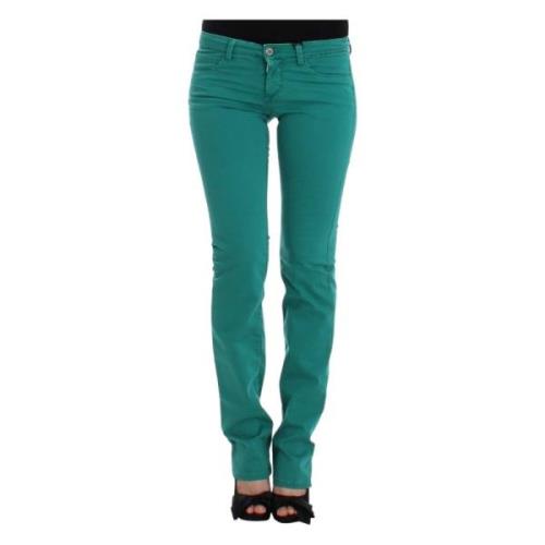 Costume National Grön Straight Leg Jeans Elegant Stil Green, Dam