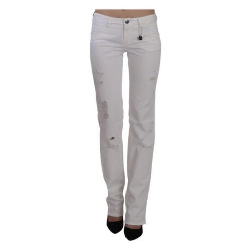 Costume National Vit Slim Fit Bomullsjeans White, Dam