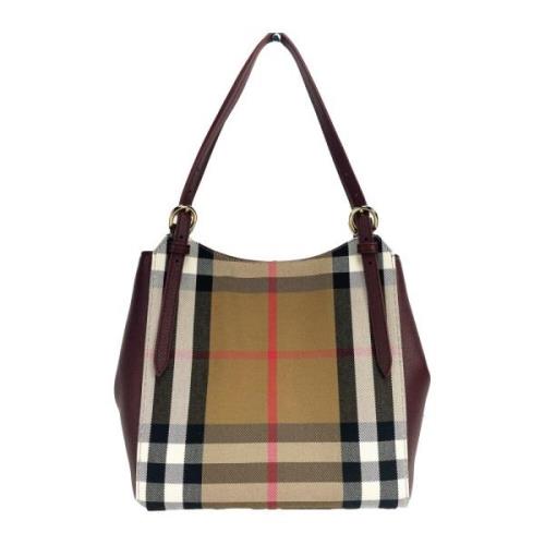 Burberry Canvas Check Tote Väska Handväska Multicolor, Dam