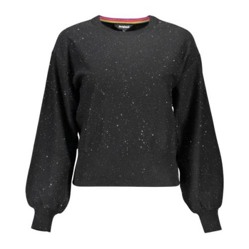 Desigual Elegant Långärmad Tröja med Kontrasterande Accenter Black, Da...