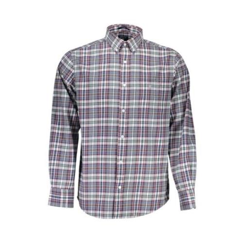 Gant Elegant Blå Button-Down Bomullsskjorta Multicolor, Herr