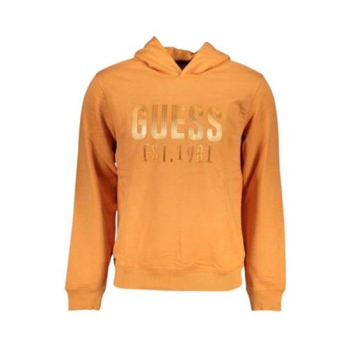 Guess Orange Hoodie med Stil Orange, Herr