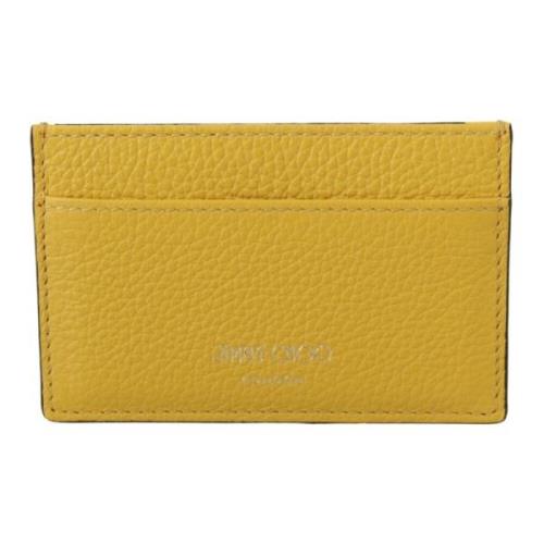 Jimmy Choo Solgul Läderkorthållare Yellow, Unisex