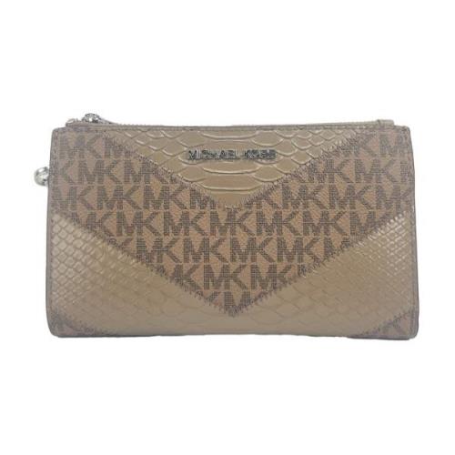 Michael Kors Jet Set Travel Plnbok med Dubbel Blixtls Gray, Dam