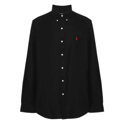 Ralph Lauren Poplin Button-Down Skjorta Black, Herr