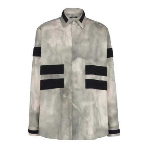 Balmain Velcro tie-dye skjorta Gray, Herr