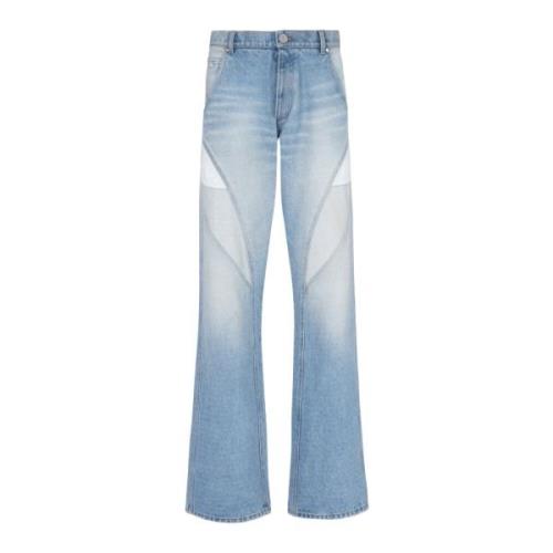 Balmain Lös Blå Denimbyxor Blue, Herr