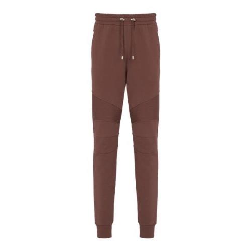 Balmain Flocked logo joggers Brown, Herr