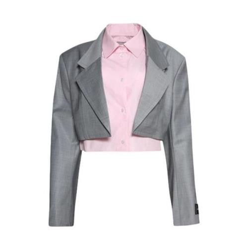 Alexander Wang Elegant Crop Jacket Gray, Dam