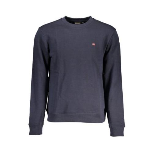 Napapijri Blå Broderad Sweatshirt Blue, Herr