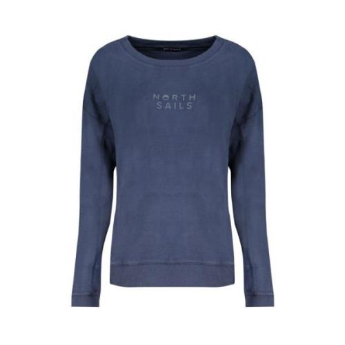 North Sails Borstad Bomullsweatshirt med Logotyp Blue, Dam