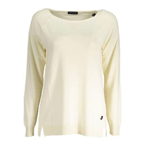 North Sails Elegant Vit Pullover med Kontrastdetalj Beige, Dam