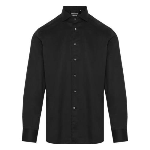 Corneliani Jersey Bomull Skjorta 100% Bomull Black, Herr