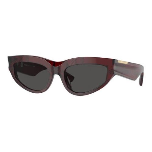 Burberry Stiliga solglasögon Check Red Frame Brown, Dam