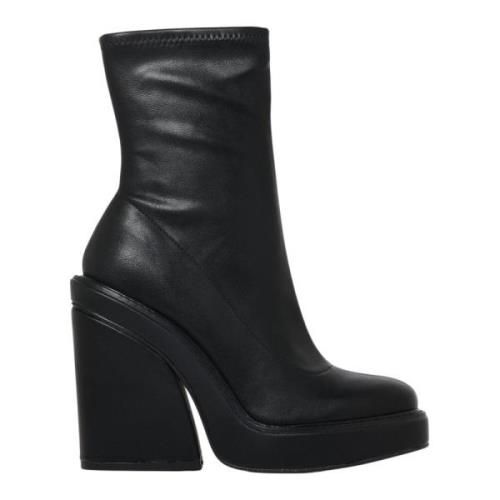 Steve Madden Svart Läderstövel med Sidoficka Black, Dam