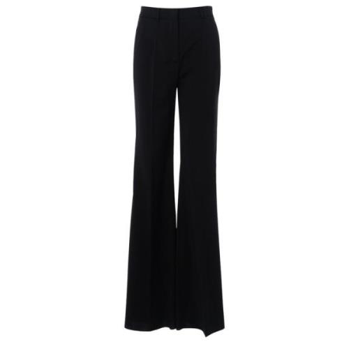 Sportmax Svarta Ull Flare Byxor Hangar Modell Black, Dam