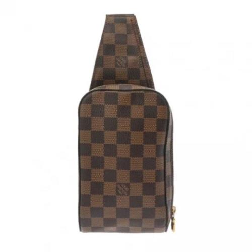 Louis Vuitton Vintage Pre-owned Tyg axelremsvskor Brown, Dam