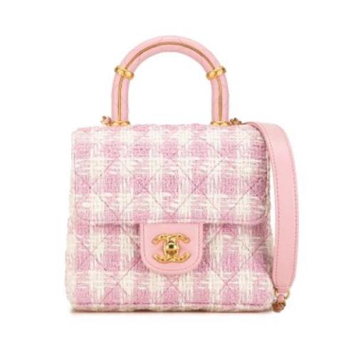 Chanel Vintage Pre-owned Tyg chanel-vskor Pink, Dam