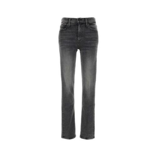 Mother Svart Stretch Denim Rider Skimp Jeans Black, Dam