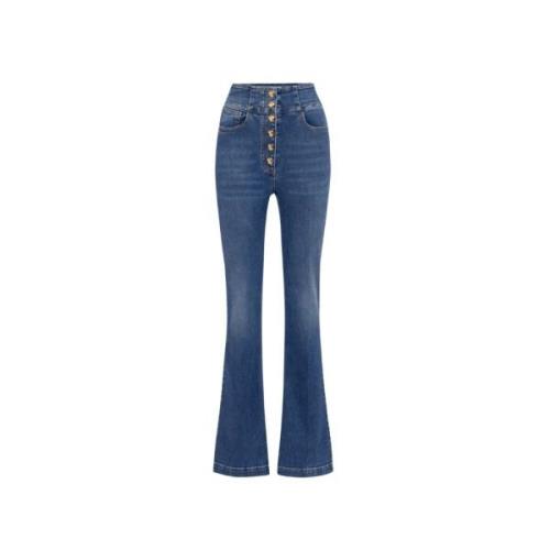 Elisabetta Franchi Flared Jeans Blue, Dam