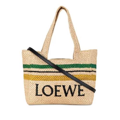 Loewe Pre-owned Pre-owned Raffia totevskor Brown, Dam