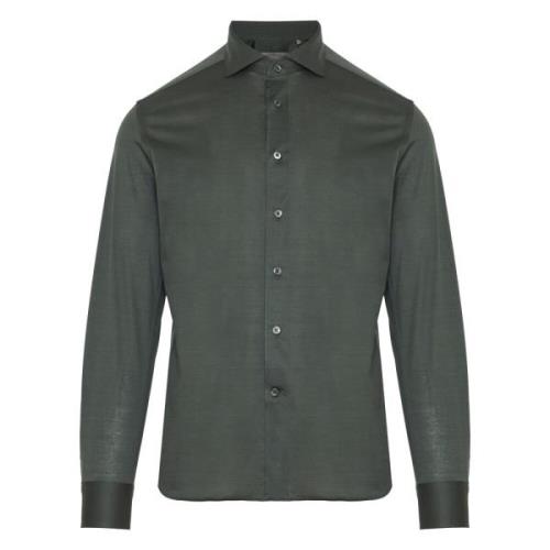 Corneliani Jersey Bomull Skjorta Green, Herr