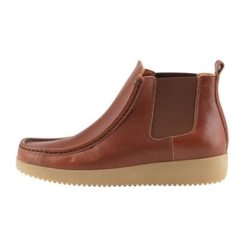 Nature Footwear Pull Up Läderstövel Cognac Brown, Dam