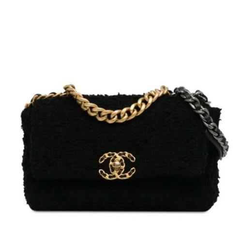 Chanel Vintage Pre-owned Tyg axelremsvskor Black, Dam