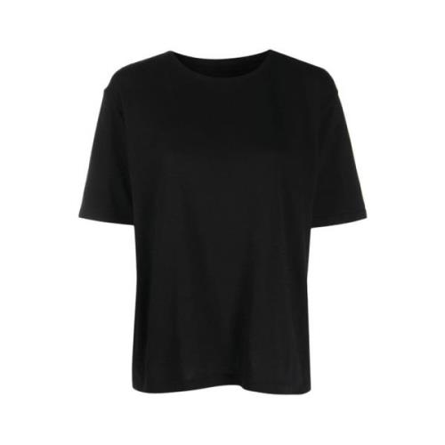 Khaite Svart Logo-Appliqué T-shirt Black, Dam