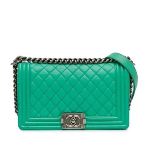 Chanel Vintage Pre-owned Laeder axelremsvskor Green, Dam