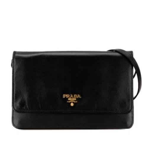 Prada Vintage Pre-owned Laeder crossbodyvskor Black, Dam