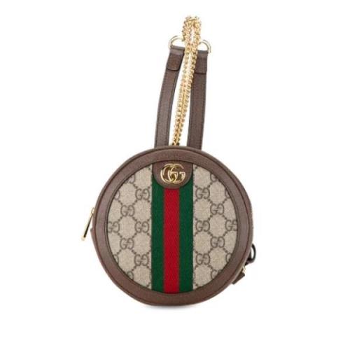 Gucci Vintage Pre-owned Tyg ryggsckar Beige, Dam