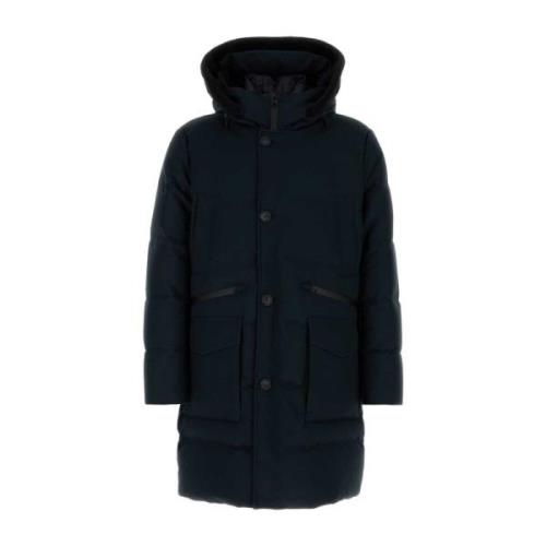 Woolrich Stilig Navy Blue Twill Parka Blue, Herr