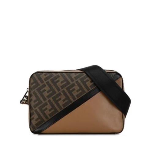 Fendi Vintage Pre-owned Tyg crossbodyvskor Brown, Dam