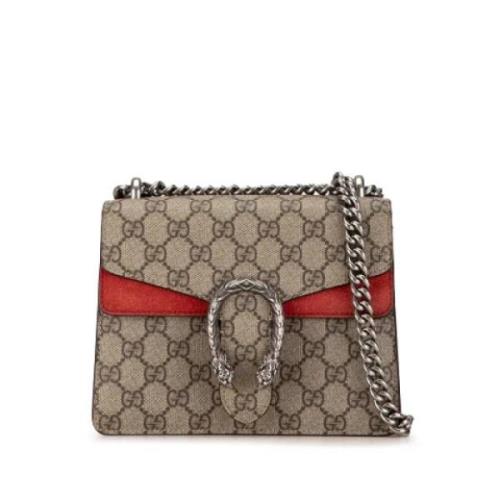 Gucci Vintage Pre-owned Tyg crossbodyvskor Beige, Dam