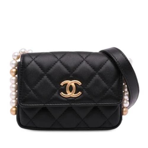 Chanel Vintage Pre-owned Laeder crossbodyvskor Black, Dam