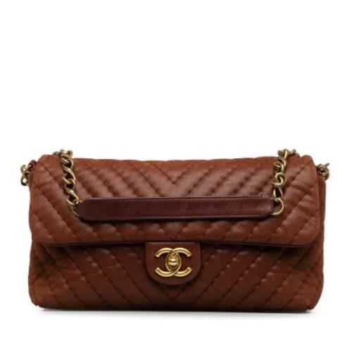 Chanel Vintage Pre-owned Laeder axelremsvskor Brown, Dam