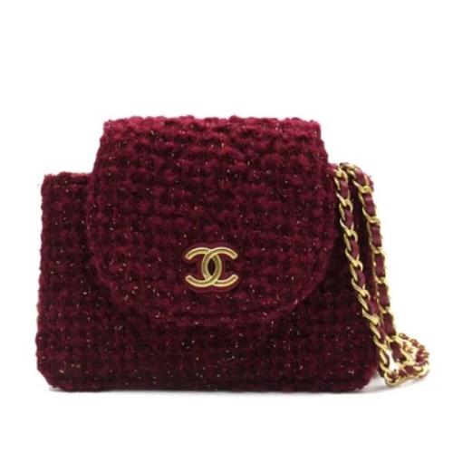 Chanel Vintage Pre-owned Tyg axelremsvskor Red, Dam