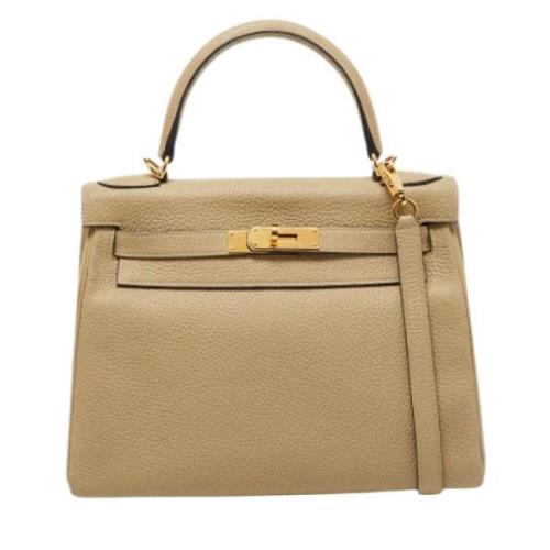 Hermès Vintage Pre-owned Laeder handvskor Beige, Dam