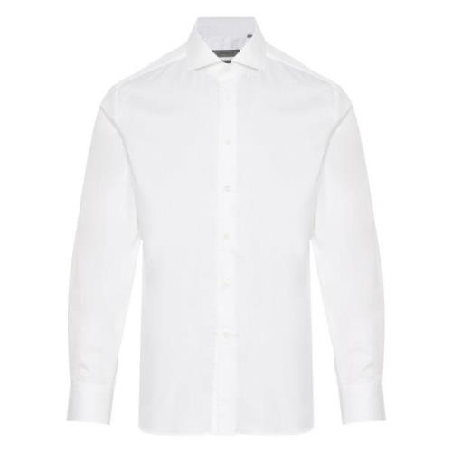 Corneliani Bomull Twill Skjorta Made in Italy White, Herr