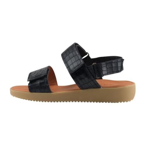 Nature Footwear Karen Sandal Pull Up Leather Black, Dam