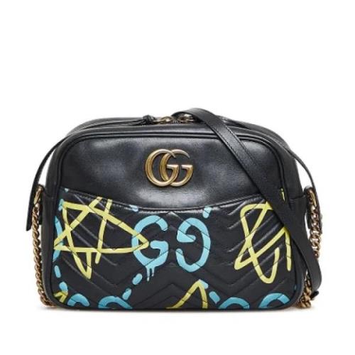 Gucci Vintage Pre-owned Laeder crossbodyvskor Black, Dam