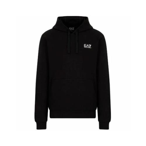 Emporio Armani EA7 Logo Front Hoodie Black, Herr