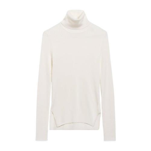 IVY OAK Mjuk Turtle Neck Stickad Tröja White, Dam