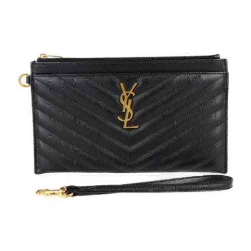 Yves Saint Laurent Vintage Pre-owned Laeder kuvertvskor Black, Dam