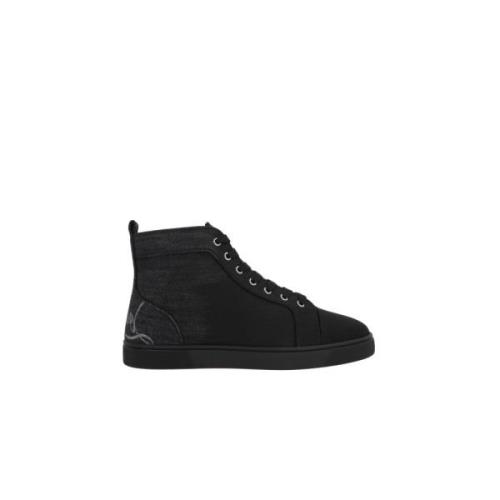 Christian Louboutin Svarta Tyg Sneakers Tillverkade i Italien Black, H...